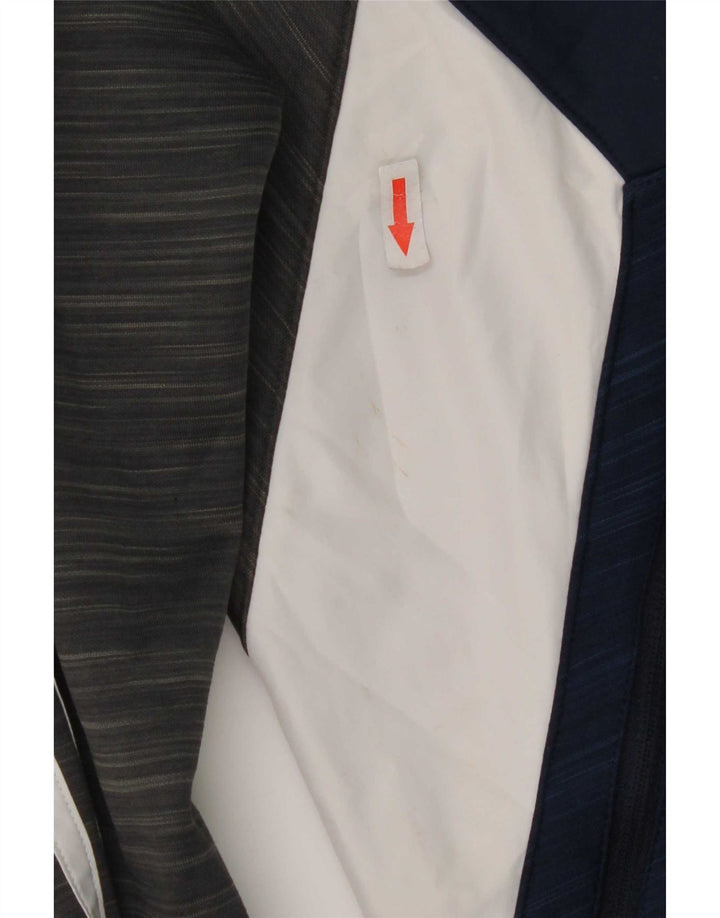 Adidas Pull à capuche zippé pour homme Petit polyester color block bleu marine