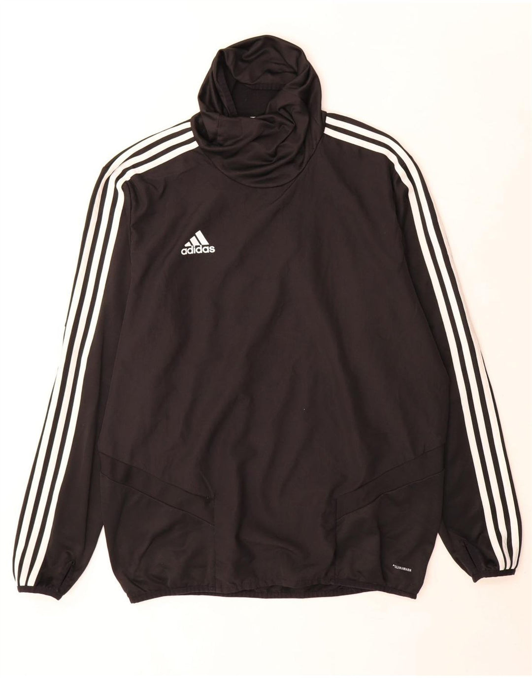 Adidas Hommes Climawarm Roll Neck Top Manches Longues Grand Noir Polyester