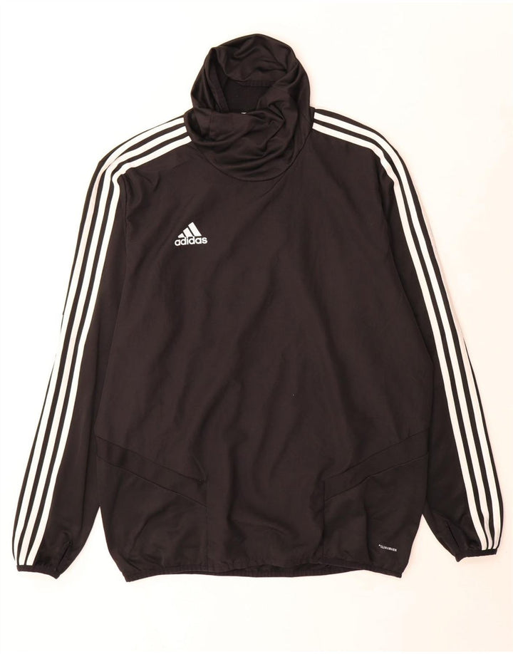 Adidas Hommes Climawarm Roll Neck Top Manches Longues Grand Noir Polyester