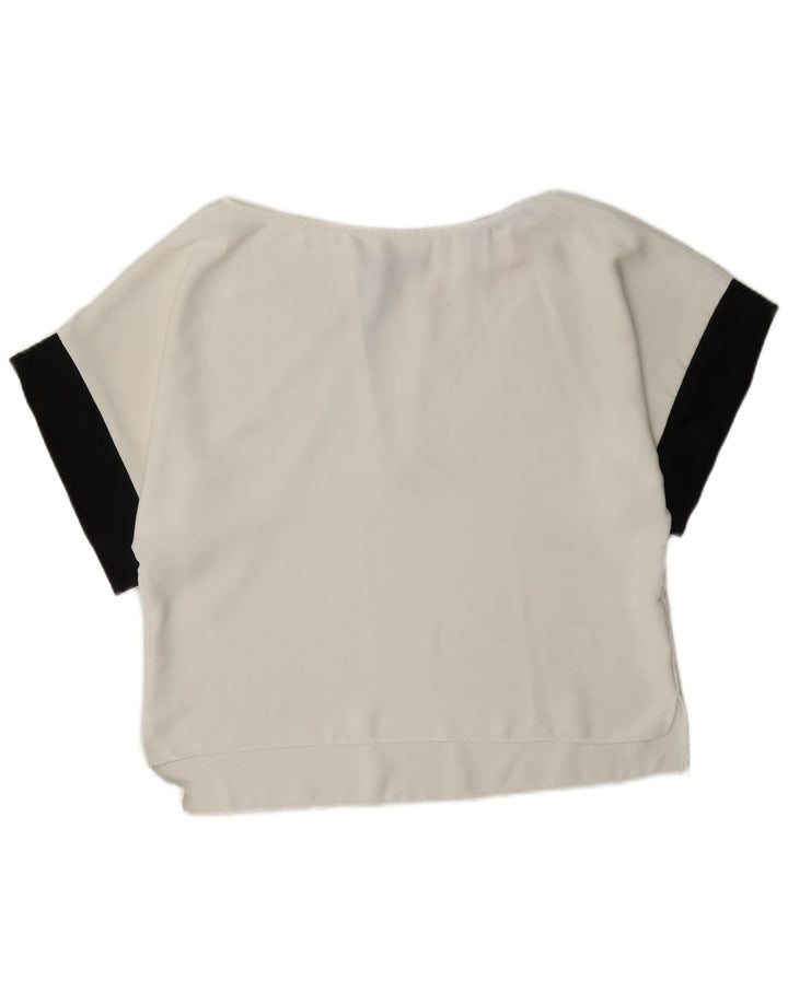 Zara Womens Blouse Oversize Top UK 6 XS Blanc Colorblock
