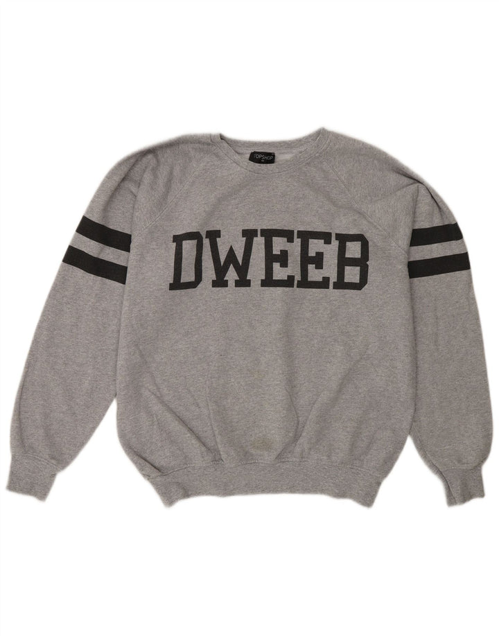 Topshop Sweat-Shirt Graphique Homme Petit Gris Coton