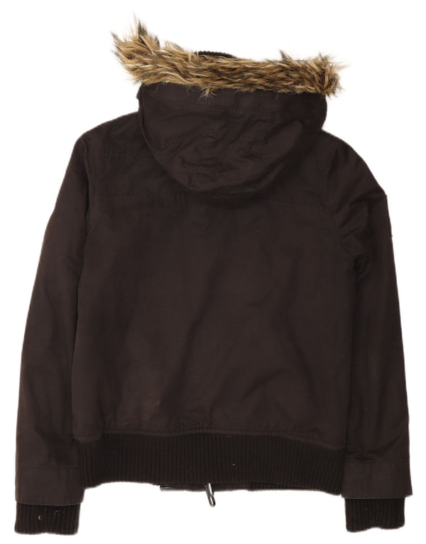 Superdry Veste coupe-vent à capuche The Windbomber pour femme UK 14 Noir moyen
