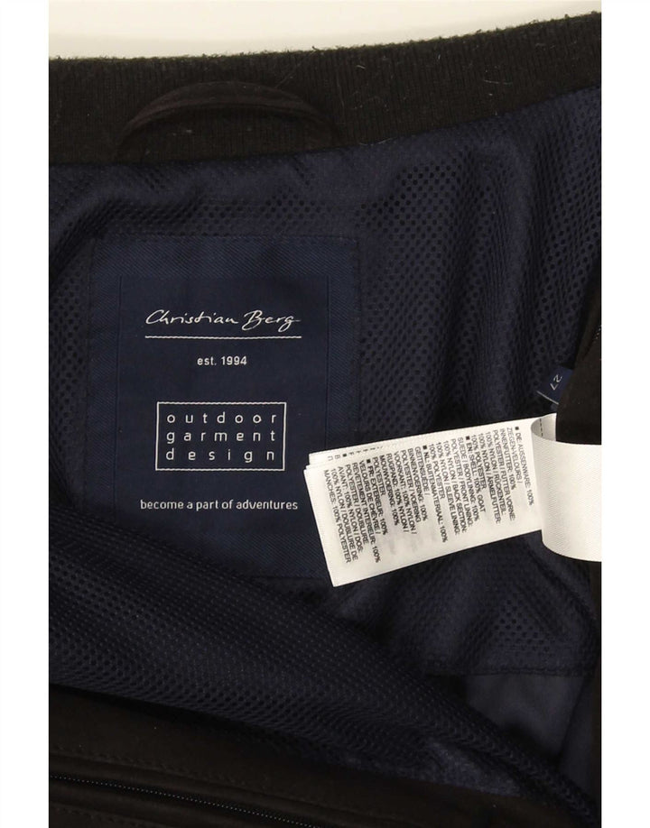 Christian Berg Veste en daim bomber pour homme UK 38 Bleu marine moyen en daim