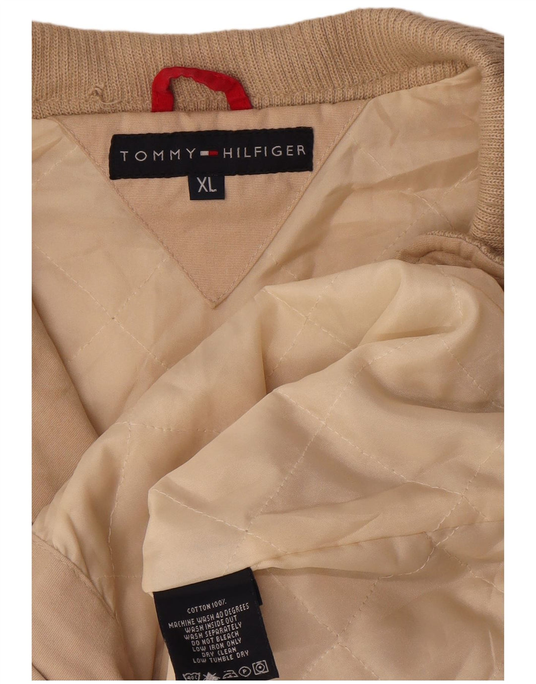 TOMMY HILFIGER Veste Bomber Homme UK 42 XL Coton Beige