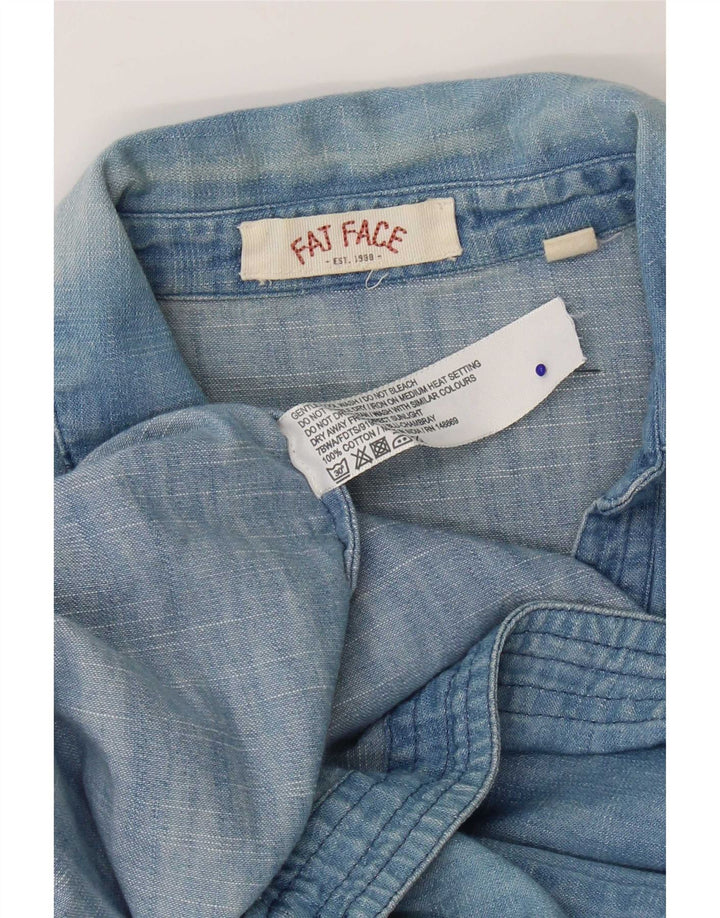 Fat Face Robe en jean pour femme UK 12 Bleu moyen Coton