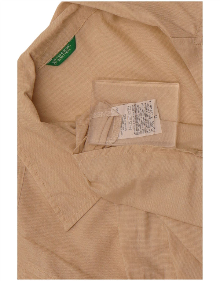 Benetton Chemise Femme UK 14 Coton Beige Moyen