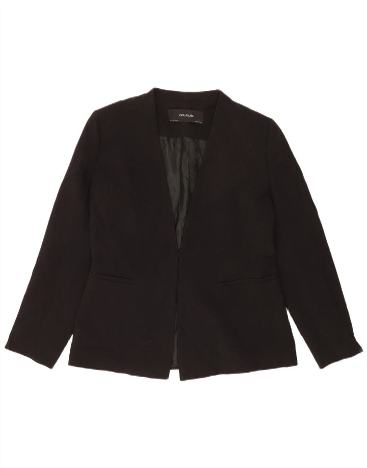 Zara Veste Blazer Femme UK 16 Large Noir Polyester
