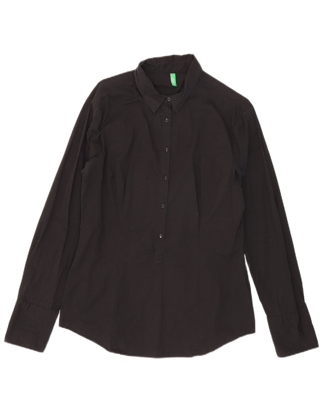 Benetton Chemise Pull Femme UK 18 XL Noir Coton