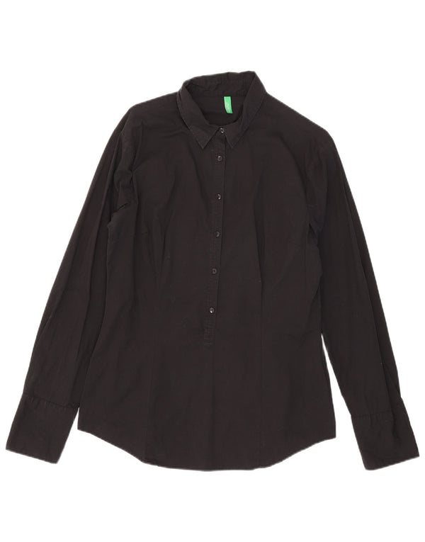 Benetton Chemise Pull Femme UK 18 XL Noir Coton