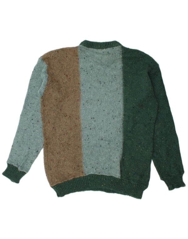 vintage Mens Crew Neck Jumper Sweater IT 54 XL Laine mouchetée multicolore