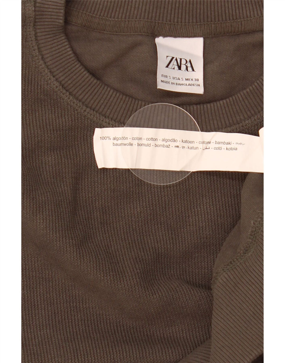 Zara Mens Loose Fit Sweatshirt Jumper Petit Gris Coton