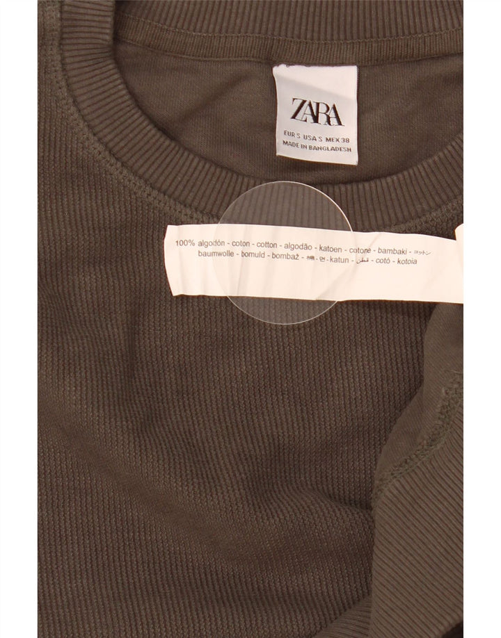Zara Mens Loose Fit Sweatshirt Jumper Petit Gris Coton