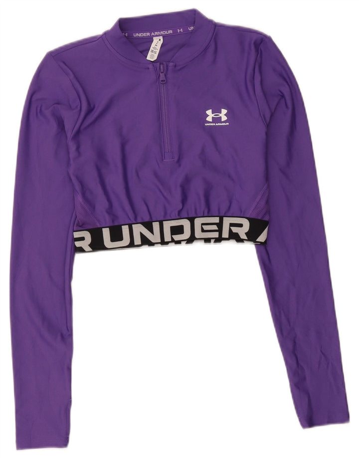 Under Armour Haut de survêtement court pour femme UK 10 Small Violet