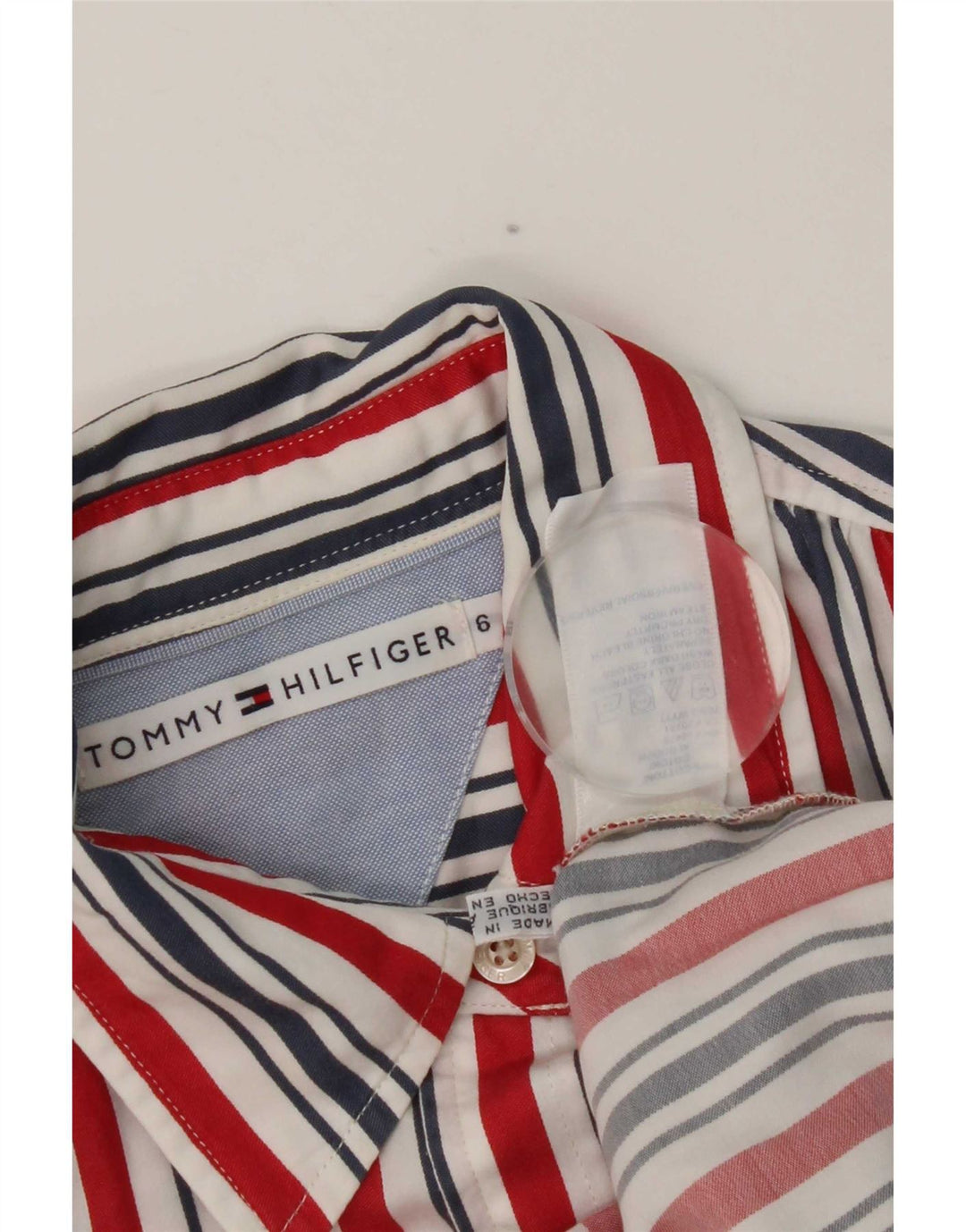 Tommy Hilfiger Chemise Femme US 6 Medium Multicolore Rayé Coton