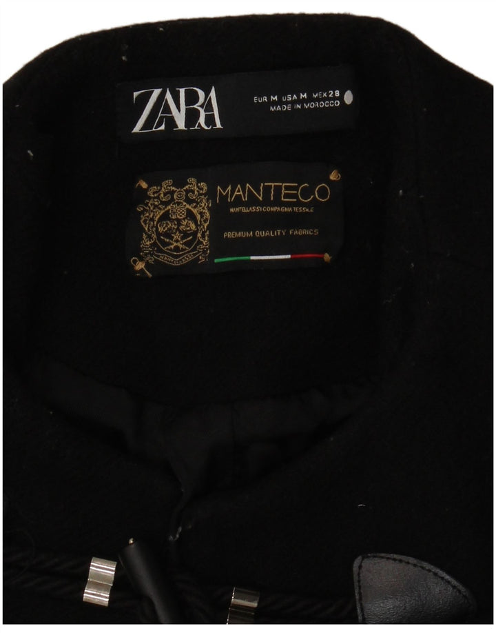 Zara Manteau Cape Femme UK 12 Moyen Noir
