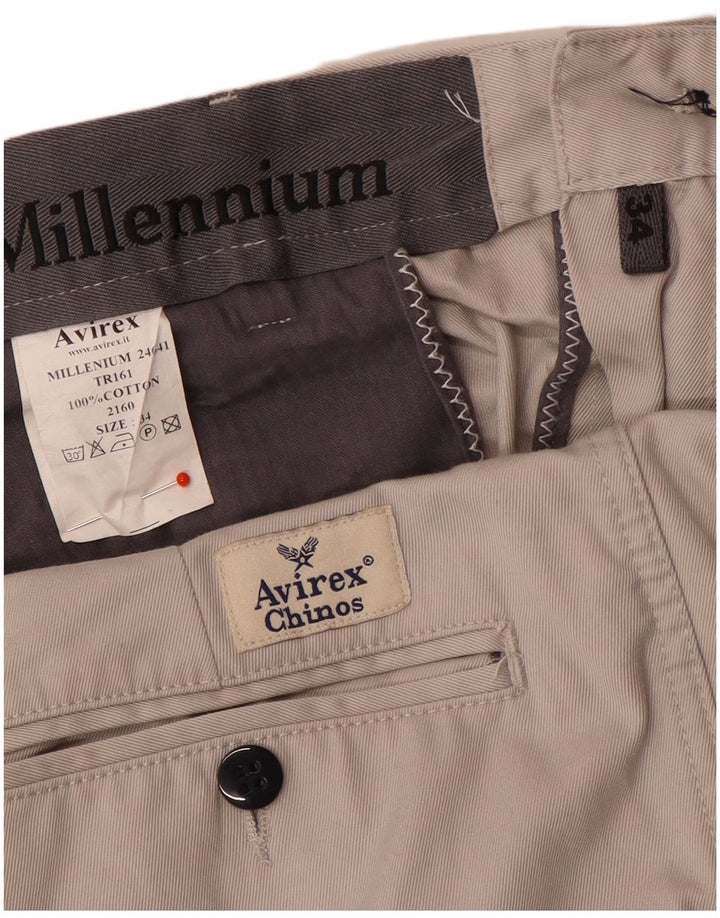 Avirex Pantalon Chino Droit Homme W34 L31 Gris