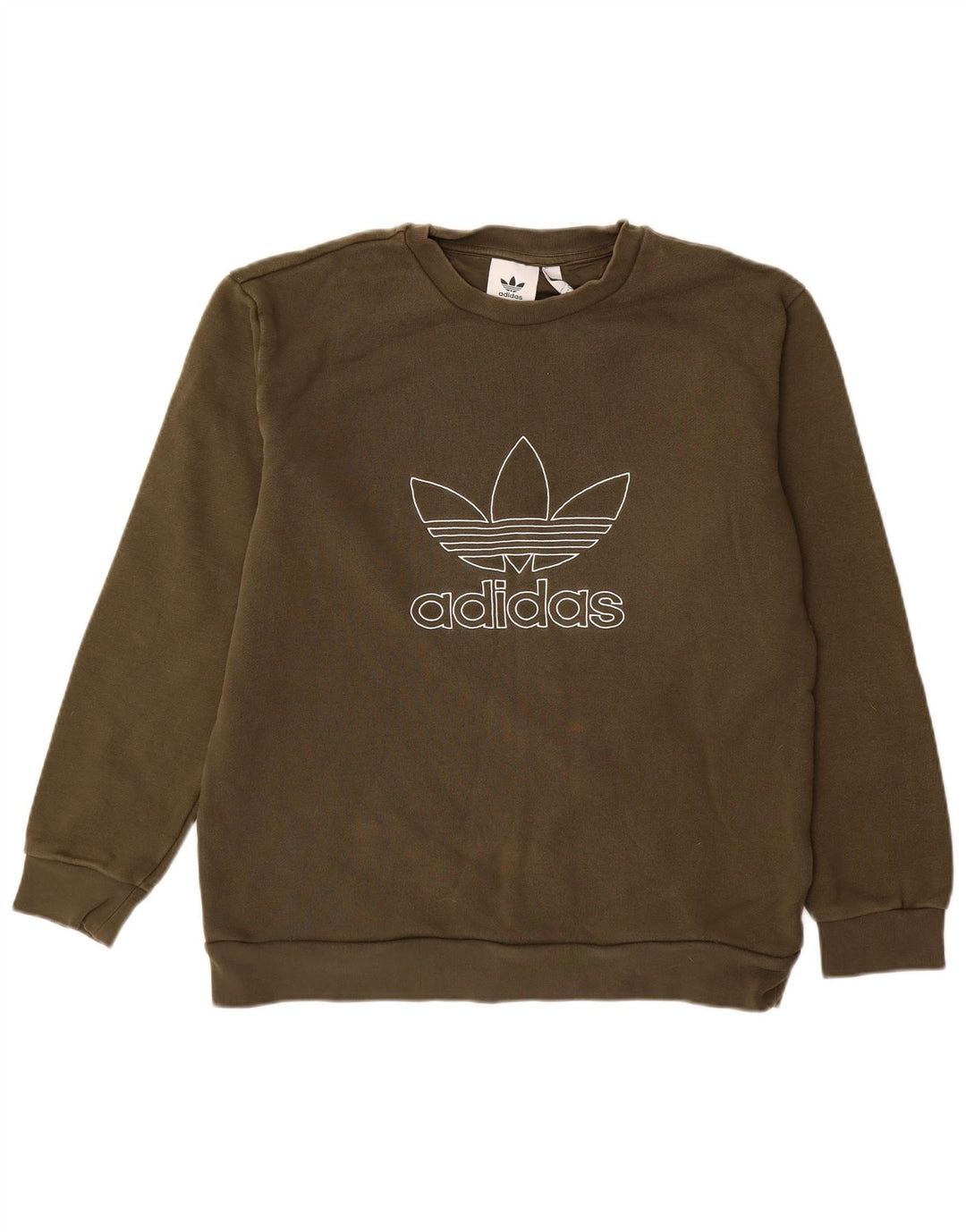 ADIDAS Sweat-shirt graphique pour homme en coton kaki moyen