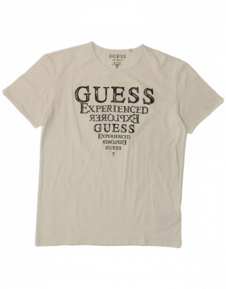 Guess T-Shirt Graphique Femme EU 38 Blanc Moyen Coton Classique