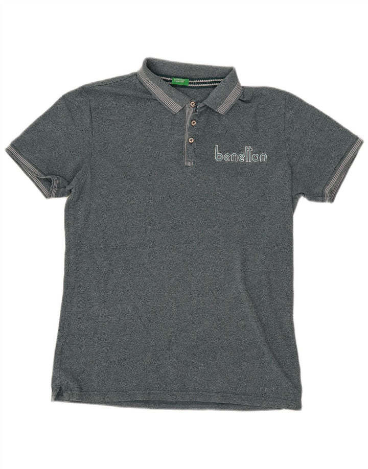Benetton Polo Graphique Homme Vert Moyen Moucheté