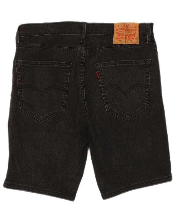 LEVI'S Short en Jean 412 W31 Homme Noir Moyen Coton