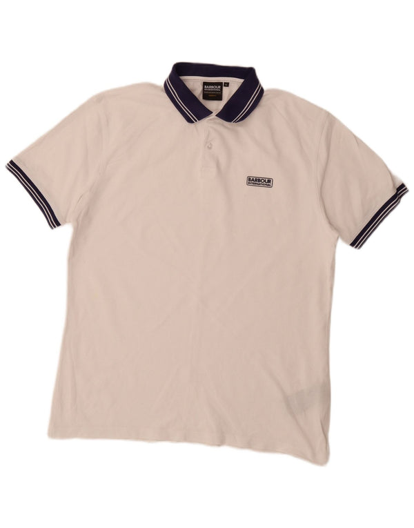 Barbour Polo Rugby Homme Grand Coton Rayé Blanc