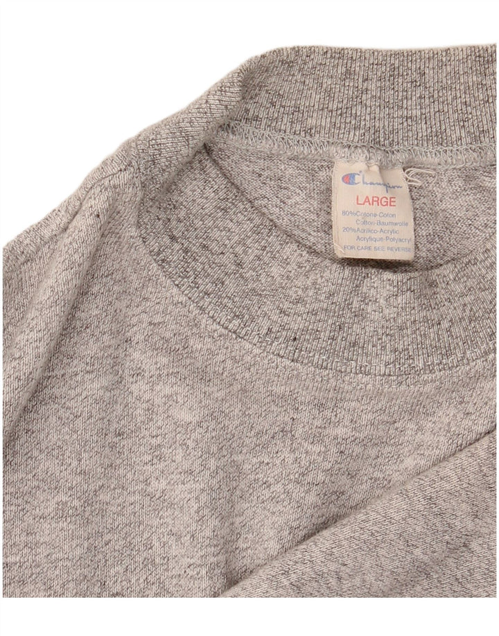 Champion Sweat-shirt graphique pour homme en coton moucheté gris grand