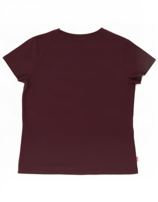 Levi's T-Shirt Femme UK 10 Petit Bordeaux Coton
