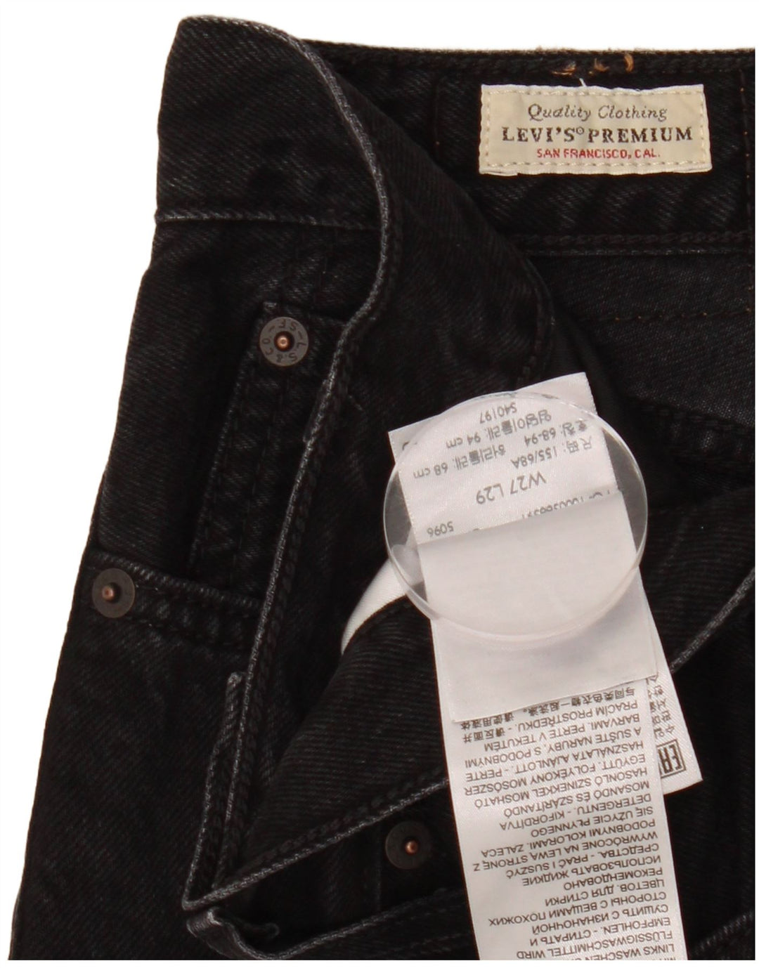 LEVI'S Jean droit slim taille haute femme W27 L29 coton noir