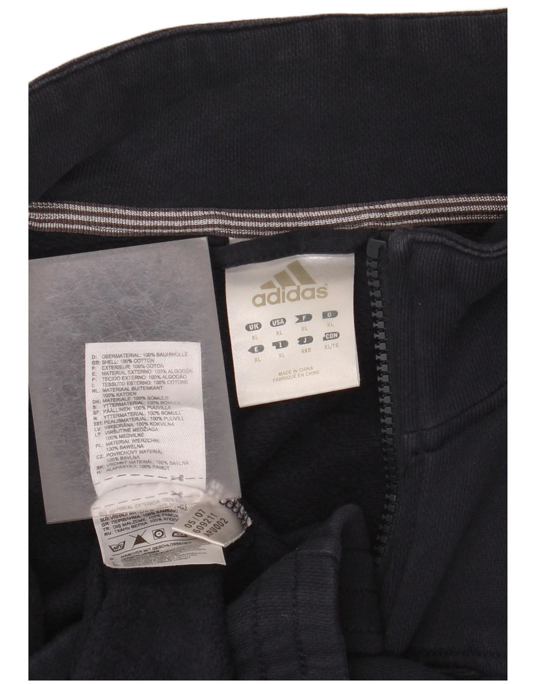 Adidas Veste de survêtement pour homme XL en coton bleu marine