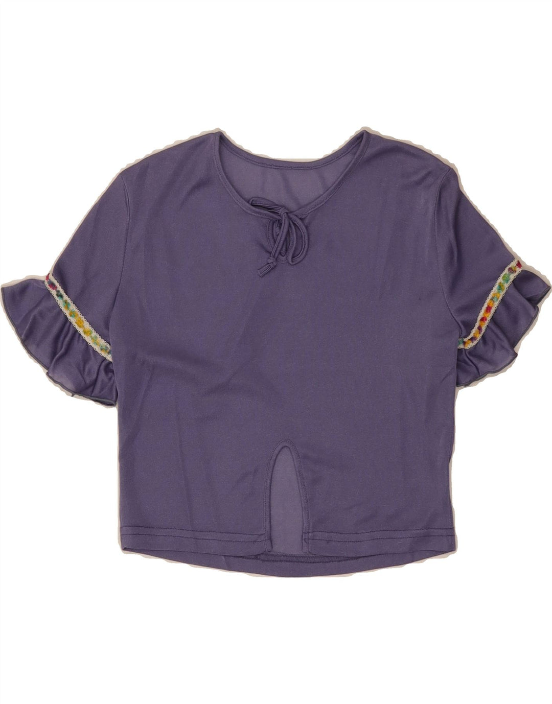 VINTAGE Womens Crop Blouse Top UK 8 Small Purple Vintage Vintage and Second-Hand Vintage from Messina Hembry 