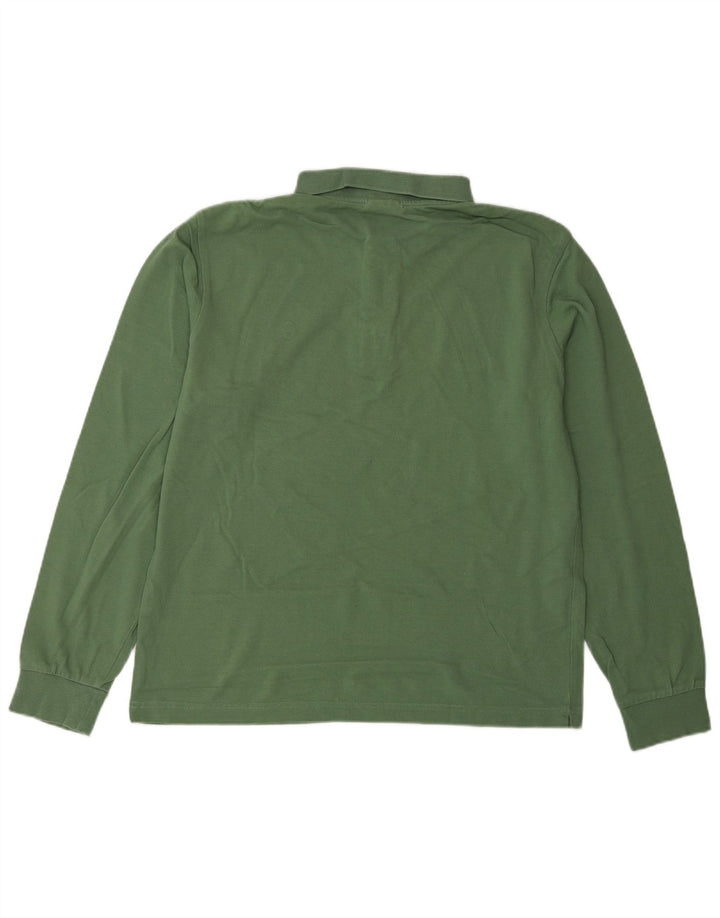 CONTE OF FLORENCE Polo à manches longues pour homme, coupe régulière, vert moyen