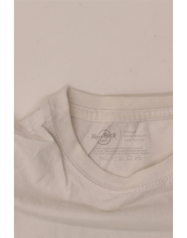 Hard Rock Cafe T-shirt graphique Cairo pour homme en coton blanc moyen