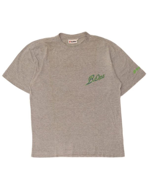 Lotto T-Shirt Graphique Homme Gris Moyen Coton
