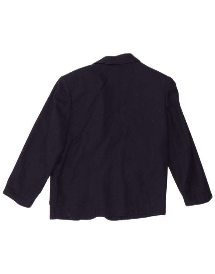 Benetton Veste Blazer 2 Boutons Garçon 10-11 ans Laine Bleu Marine Moyen