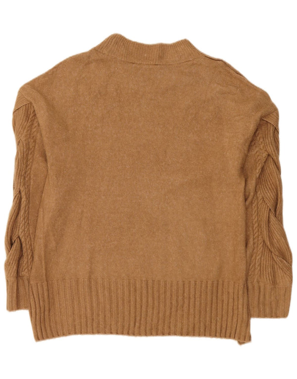 Dkny Pull col roulé pour femme UK 14 Acrylique marron moyen