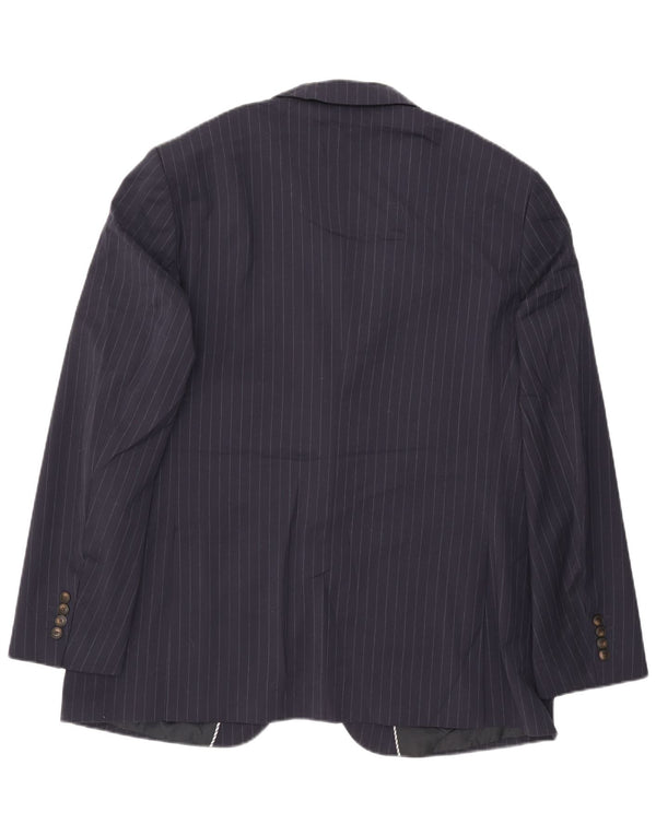 Marks & Spencer Veste blazer longue pour homme UK 46 3XL Bleu marine à fines rayures