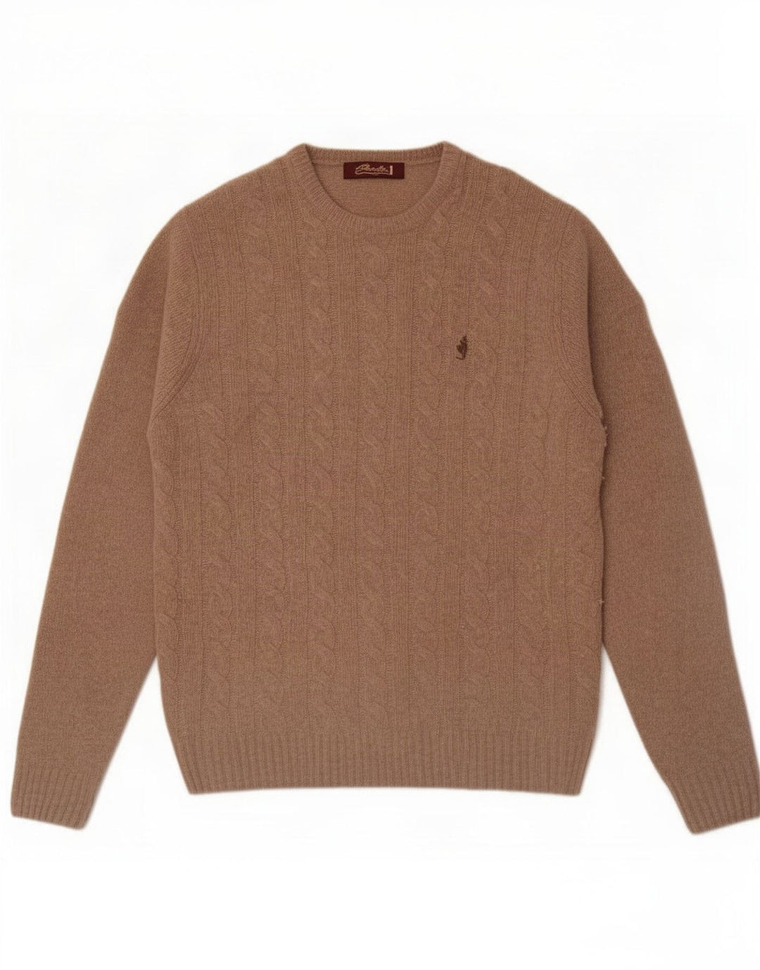 Marlboro Classics Pull à col rond pour homme en laine d'agneau beige