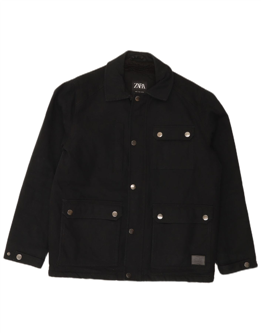 Zara Veste utilitaire pour homme UK 38 Coton noir moyen