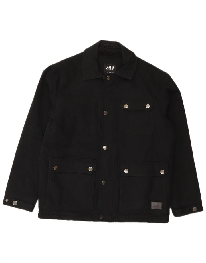 Zara Veste utilitaire pour homme UK 38 Coton noir moyen