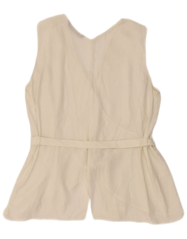 Zara Chemisier sans manches pour femme UK 18 XL Blanc