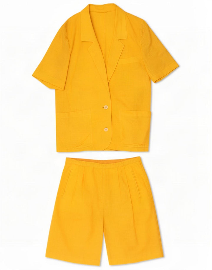 Ensemble 2 pièces vintage pour femme IT 46 Large W32 Jaune