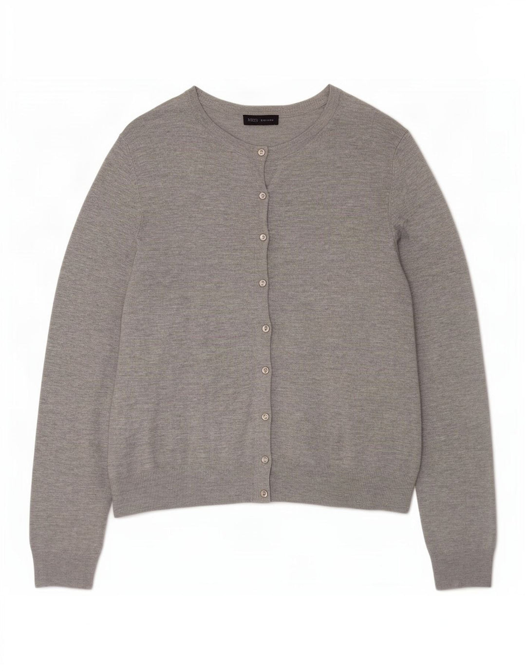 Marks & Spencer Pull cardigan pour femme UK 14 Large Viscose mouchetée gris