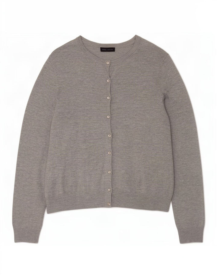 Marks & Spencer Pull cardigan pour femme UK 14 Large Viscose mouchetée gris