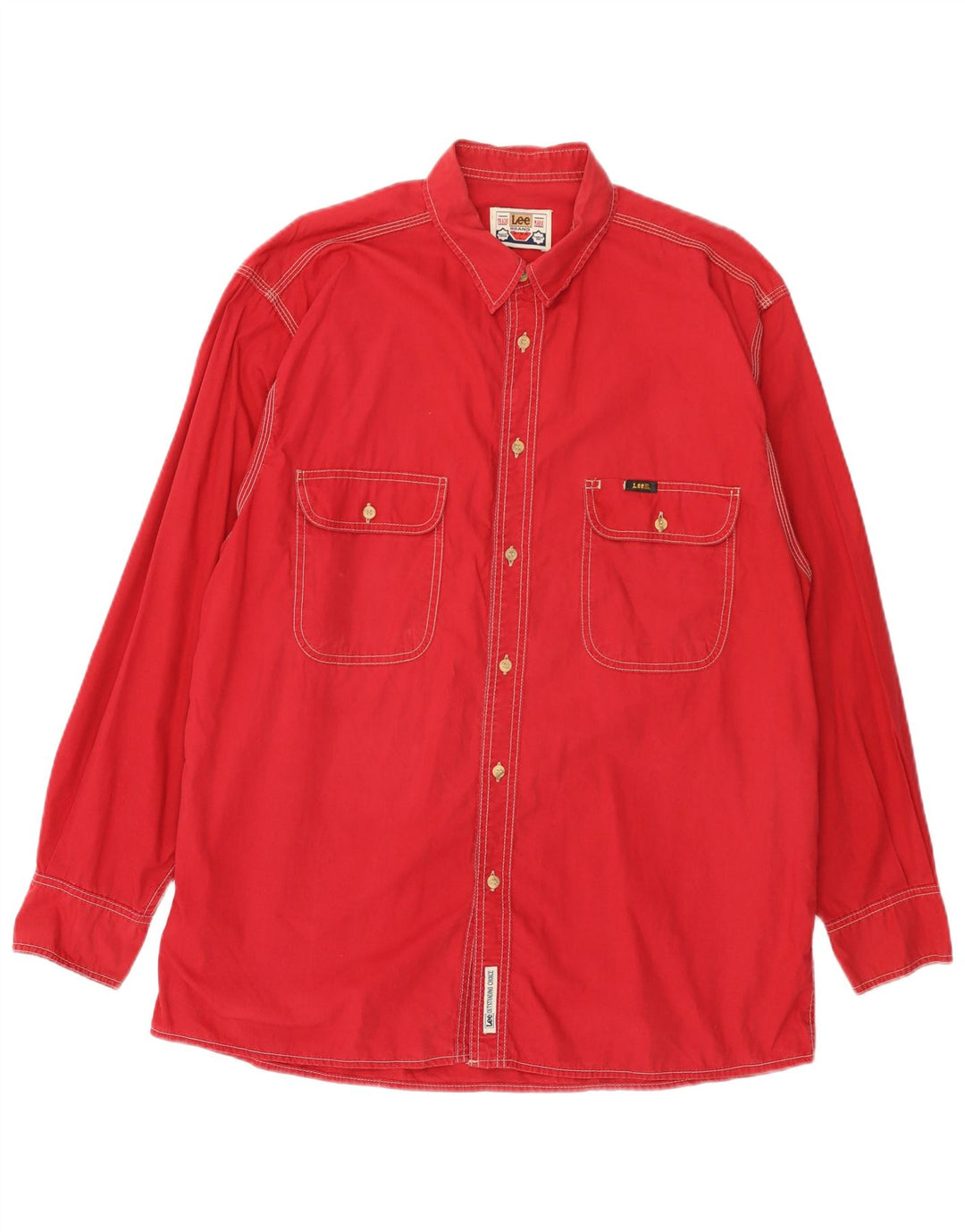 LEE Chemise Homme Large Rouge Coton