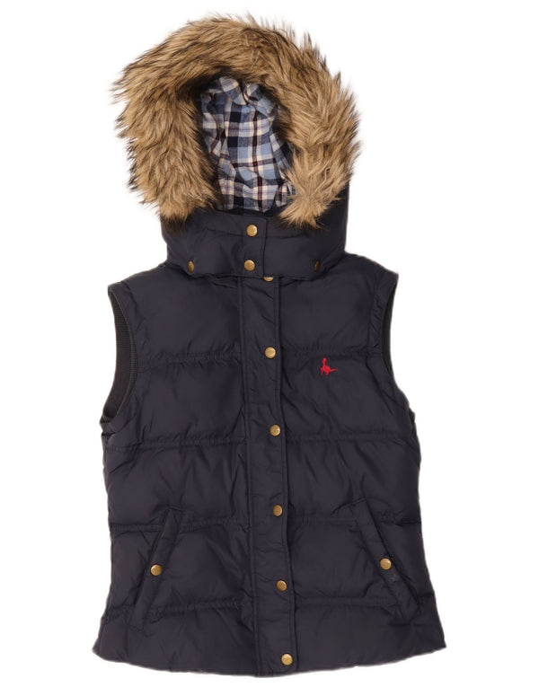 Joules Gilet rembourré à capuche pour femme UK 8 Small Bleu marine
