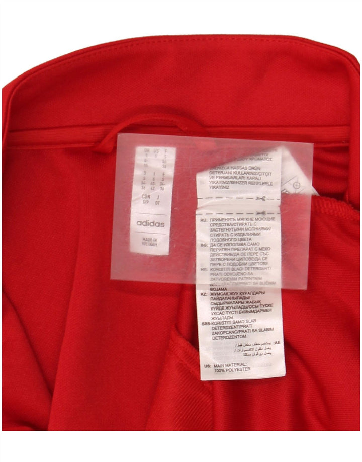 Adidas Femmes Aeroready Survêtement Top Veste UK 8/10 Petit Rouge Polyester