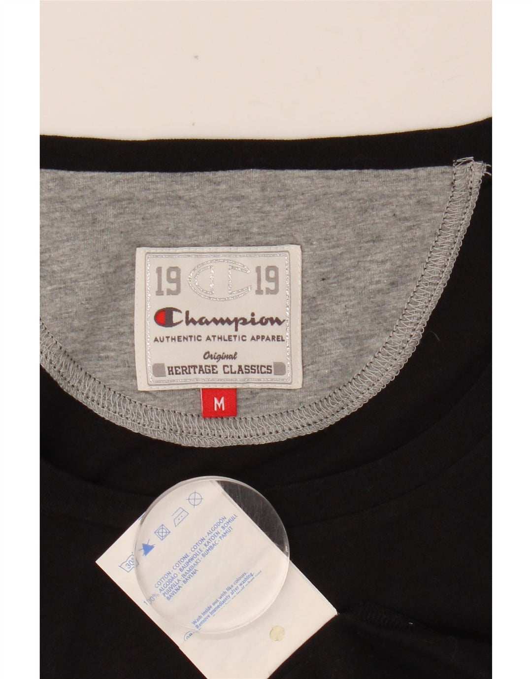 CHAMPION T-shirt graphique Heritage Classics pour femme UK 12 Noir moyen