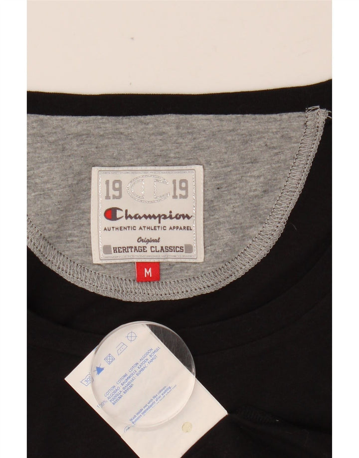 CHAMPION T-shirt graphique Heritage Classics pour femme UK 12 Noir moyen