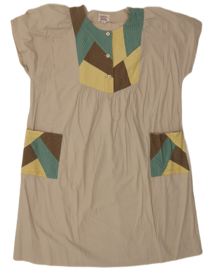 Capricci By Marcell Robe Tente Femme UK 14 Coton Patchwork Beige Moyen