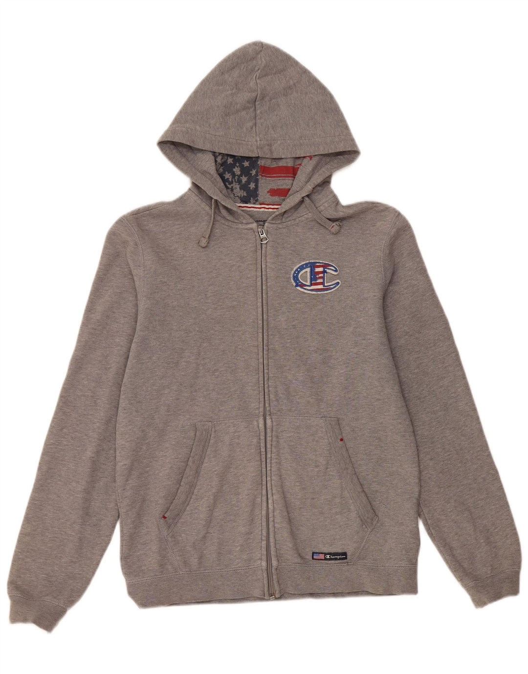 CHAMPION Pull à capuche zippé graphique pour fille 13-14 ans XL Gris Coton